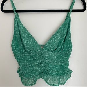 NWOT Verge Girl Green Ruched Crop Top